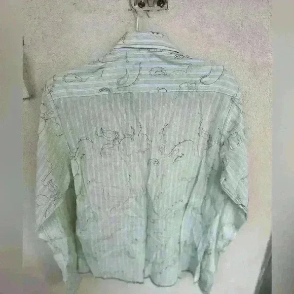 Georg Roth button up paisley top stitch men’s shirt - Picture 3 of 4